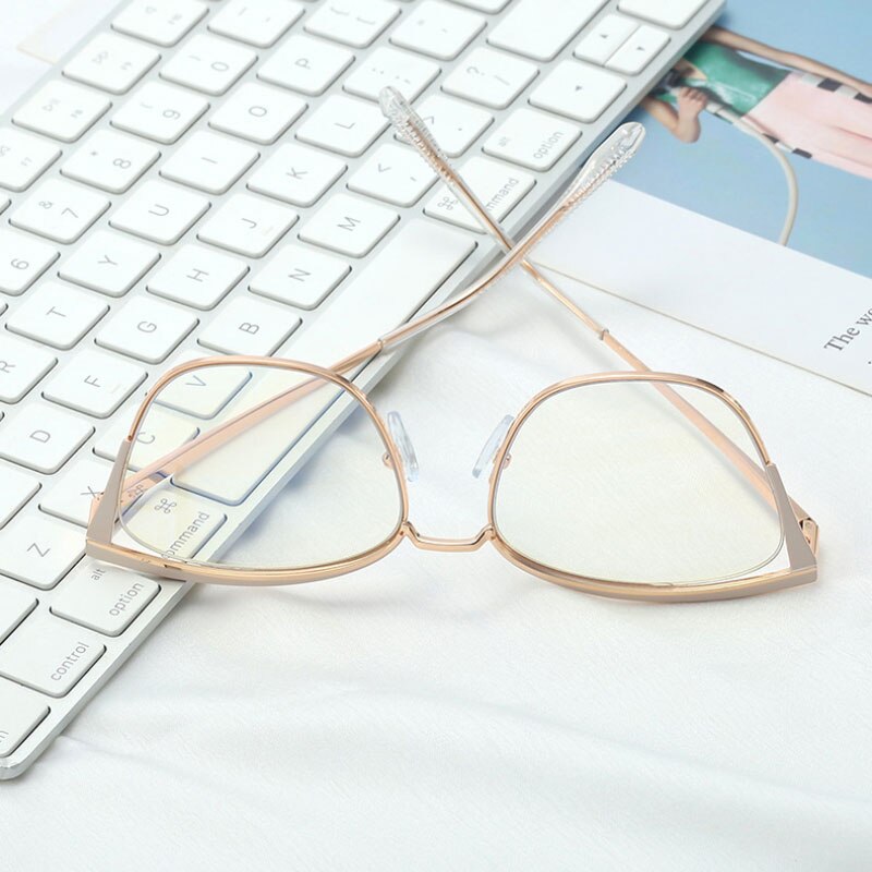 Hotony Women's Full Rim Cat Eye TR 90 Resin Alloy Frame Eyeglasses 95778 Full Rim Hotony