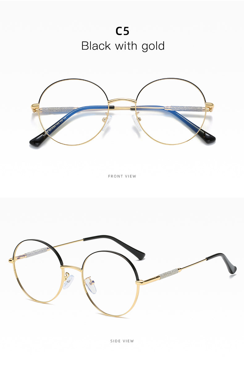 Hotony Women's Full Rim Round Alloy Frame Eyeglasses 95818 Full Rim Hotony