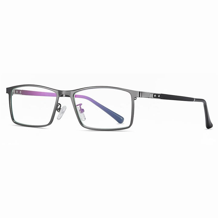 Hotochki Men's Full Rim Alloy Frame Anti Blue Lens Eyeglasses 2316 Full Rim Hotochki gray