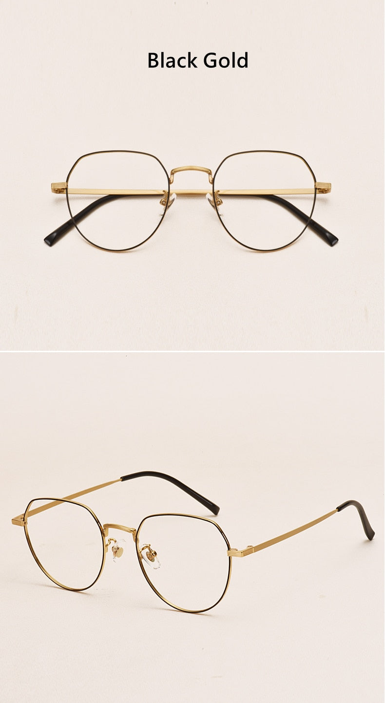 Yimaruili Unisex Full Rim Round Titanium Frame Eyeglasses 1901 Full Rim Yimaruili Eyeglasses