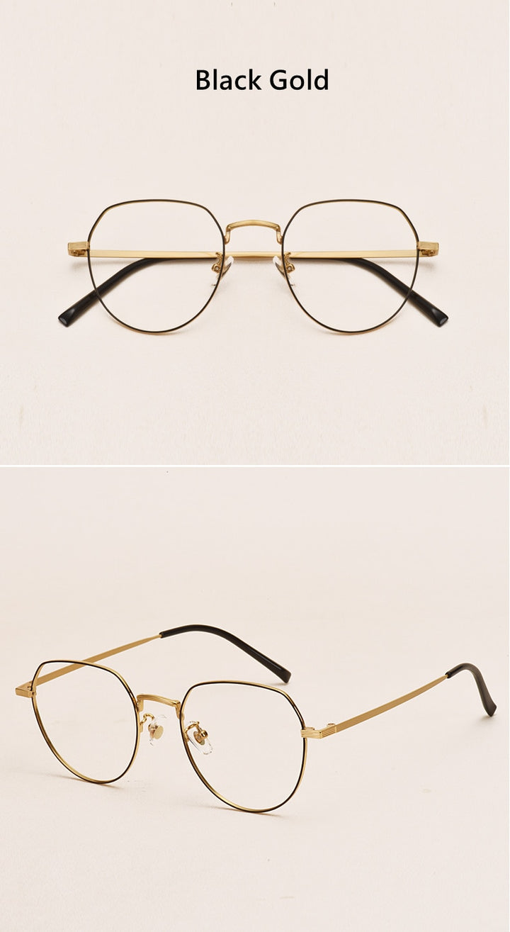 Yimaruili Unisex Full Rim Round Titanium Frame Eyeglasses 1901 Full Rim Yimaruili Eyeglasses