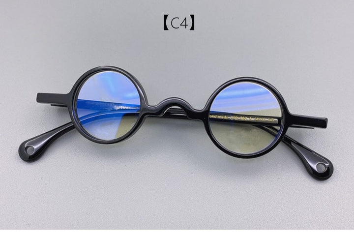 Yujo Unisex Full Rim Small Round 34mm Handcrafted Acetate Eyeglasses Full Rim Yujo C4 China