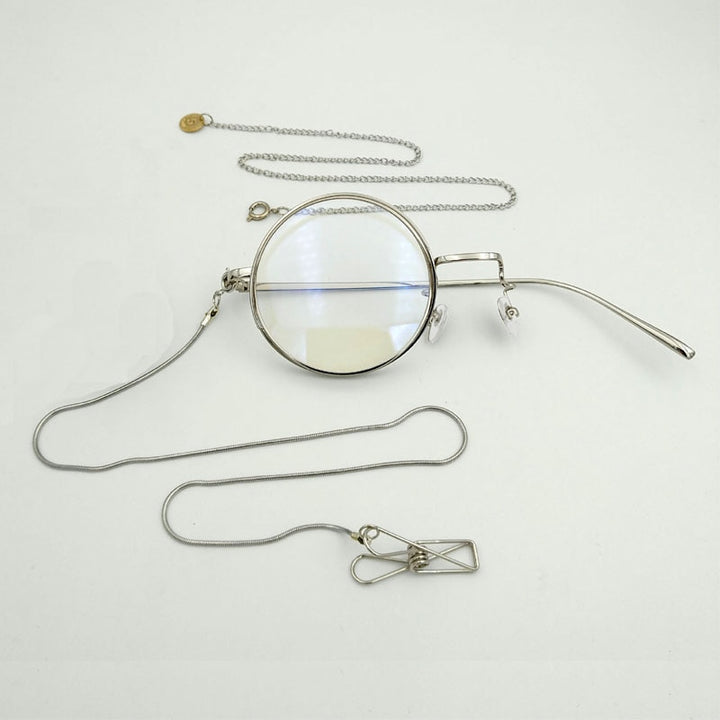 Yujo Unisex Full Rim Round Alloy Cosplay Lolita Style Monocle 2359 Monocle Yujo Silver right eye China