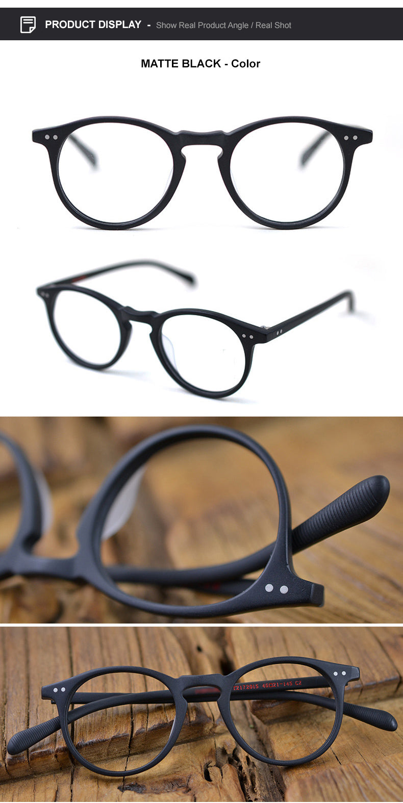 Chashma Men's Full Rim Round Acetate Frame Eyeglasses 2172015 Full Rim Chashma