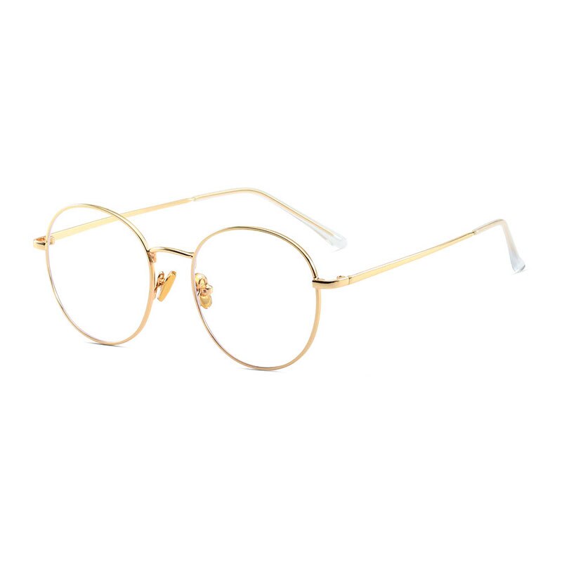 Handoer Unisex Full Rim Round Square Alloy Eyeglasses 9905 Full Rim Handoer Gold