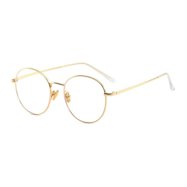 Handoer Unisex Full Rim Round Square Alloy Eyeglasses 9905 Full Rim Handoer Gold
