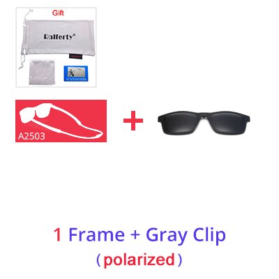 Ralferty Women's Full Rim Square Acetate Reading Glasses Clip On Sunglasses A2503 Reading Glasses Ralferty 1 Frame Gray Clip Anti blue 0 Degree