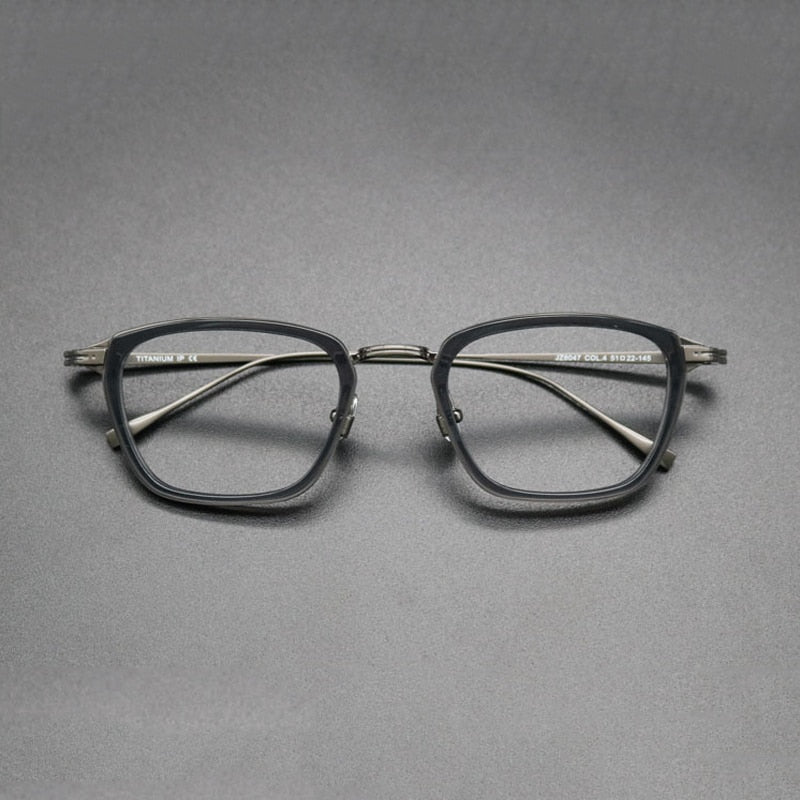 Gatenac Unisex Full Rim Square Acetate Titanium Frame Eyeglasses Gxyj548 Full Rim Gatenac 2