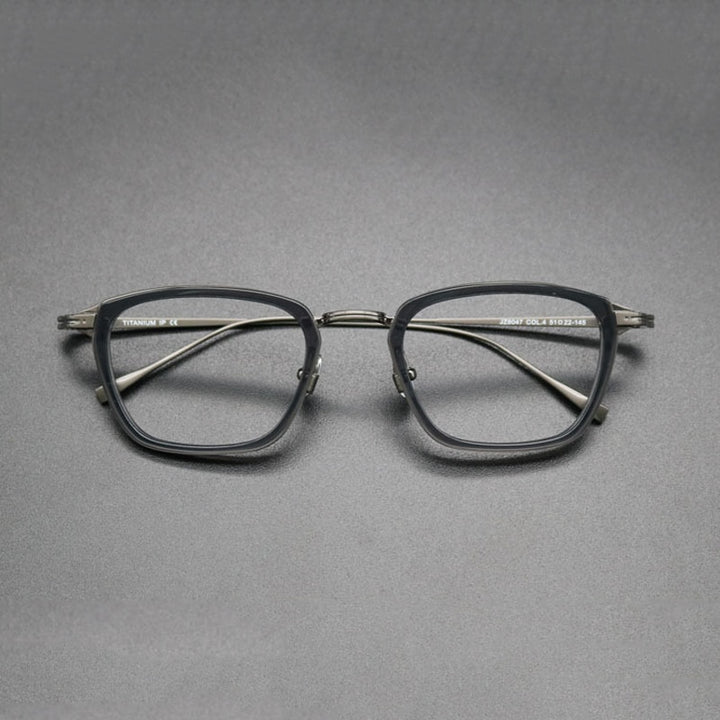 Gatenac Unisex Full Rim Square Acetate Titanium Frame Eyeglasses Gxyj548 Full Rim Gatenac 2