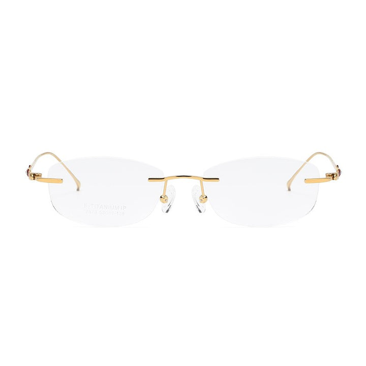 Zirosat 2879 Women's Eyeglasses Titanium Rimless Diamond Trimmed Rimless Zirosat