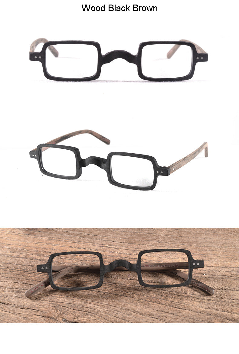 Hdcrafter Unisex Full Rim Square Acetate Wood Frame Eyeglasses Ft6016 Full Rim Hdcrafter Eyeglasses