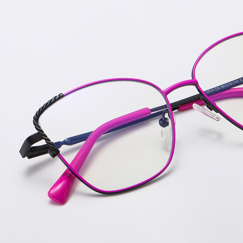 Hotochki Women's Full Rim Polygon Alloy Frame Eyeglasses 3014 Full Rim Hotochki