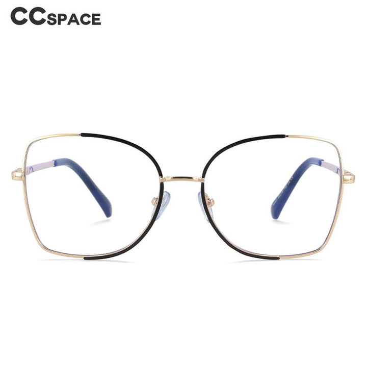 CCspace Unisex Semi Rim Square Alloy Frame Eyeglasses 54079 Semi Rim CCspace