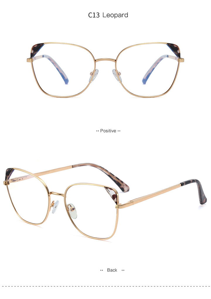 Hotony Women's Full Rim Cat Eye TR 90 Resin Alloy Frame Eyeglasses 95805 Full Rim Hotony