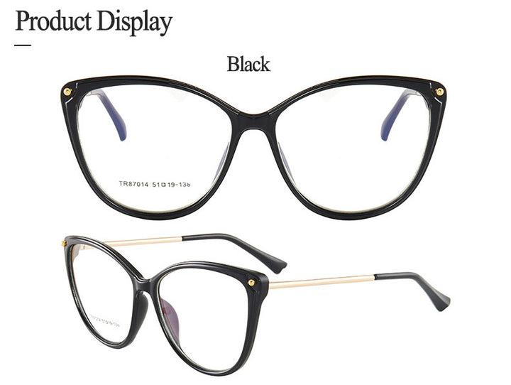 Hotony Women's Full Rim TR 90 Resin Cat Eye Frame Eyeglasses 7014 Full Rim Hotony