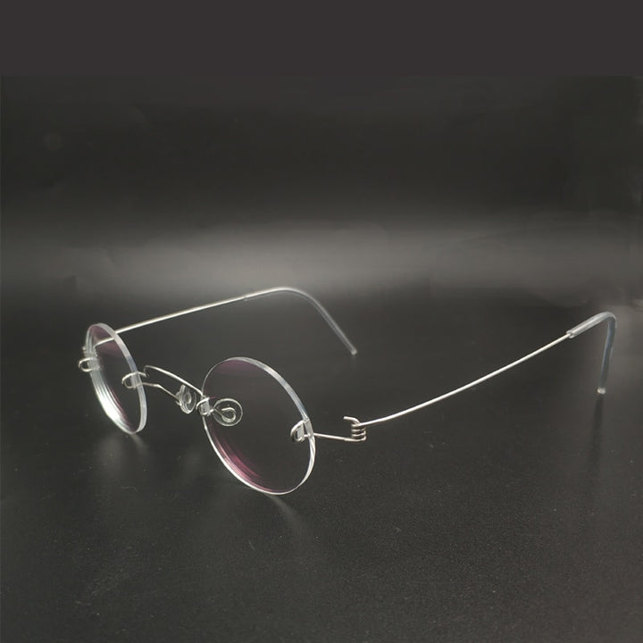 Yujo Unisex Rimless Small Round Screwless Stainless Steel Reading Glasses Y020 Reading Glasses Yujo