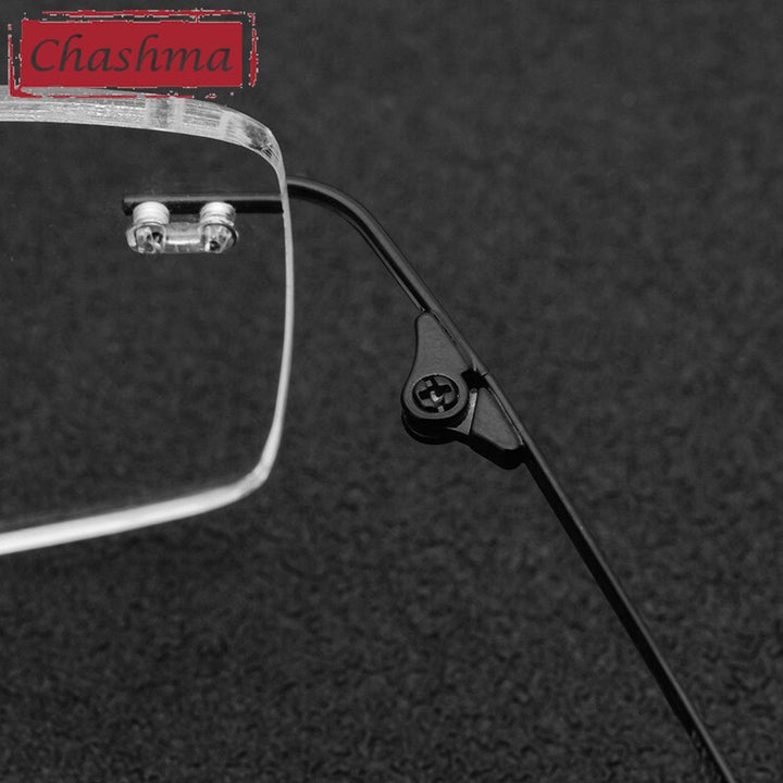 Chashma Men's RImless Rectangle Titanium Eyeglasses 3127 Rimless Chashma