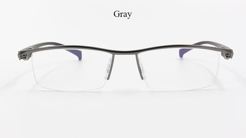 Men's Half Rim Titanium Alloy Frame TR-90 Temple Eyeglasses Np8011 Semi Rim Bclear
