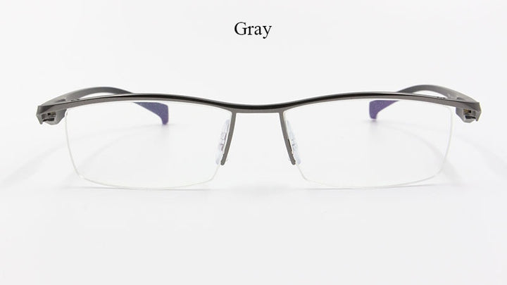 Men's Half Rim Titanium Alloy Frame TR-90 Temple Eyeglasses Np8011 Semi Rim Bclear