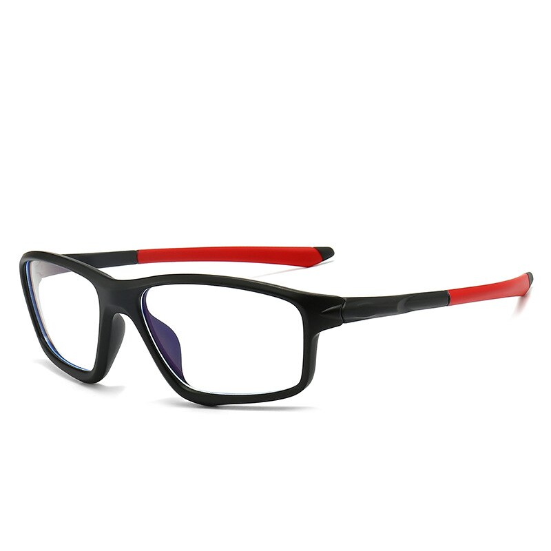 Yimaruili Men's Full Square Rim TR 90 Resin Sport Frame Eyeglasses TR5773 Full Rim Yimaruili Eyeglasses Black Red