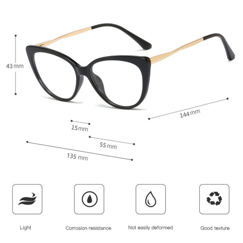Hotony Women's Full Rim Oval Cat Eye Acetate Eyeglasses 92388 Full Rim Hotony