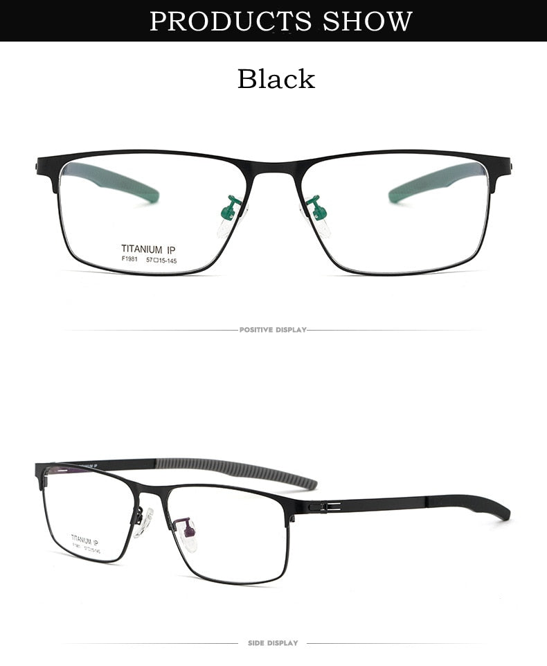 Yimaruili Men's Full Rim Square β Titanium Frame Eyeglasses F1981 Full Rim Yimaruili Eyeglasses