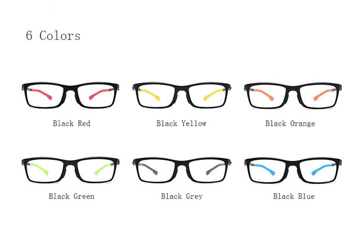 Hdcrafter Men's Full Rim TR 90 Titanium Rectangle Frame Sports Photochromic Custom Lens Eyeglasses 17209 Full Rim Hdcrafter Eyeglasses