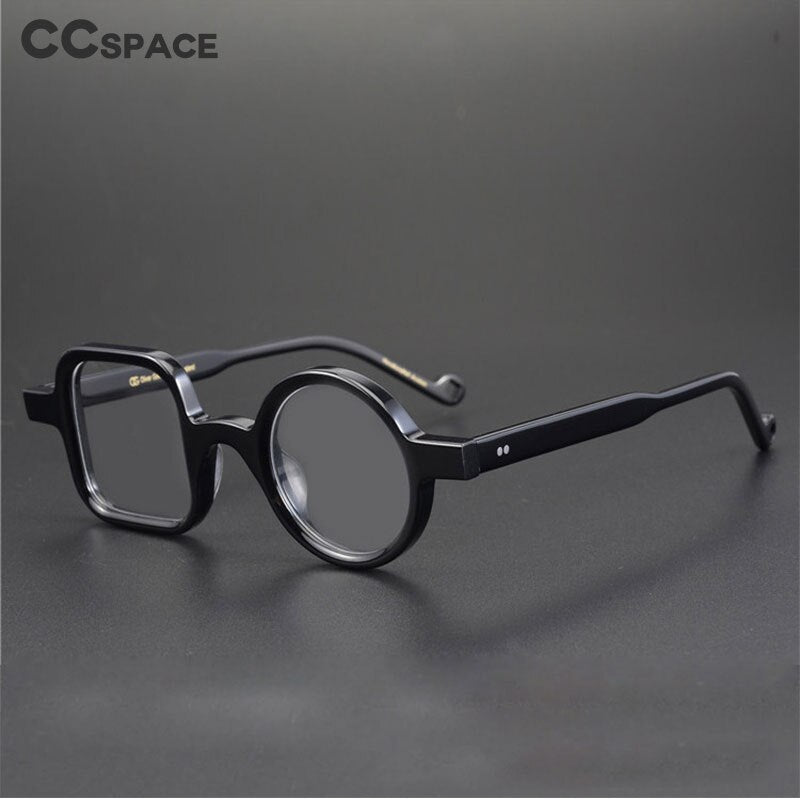 CCspace Unisex Full Rim Round/ Square Acetate Frame Eyeglasses 49307 Full Rim CCspace