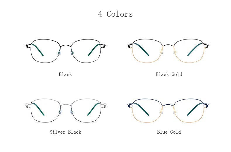 Hdcrafter Unisex Full Rim Round Titanium Screwless Frame Eyeglasses 28618 Full Rim Hdcrafter Eyeglasses