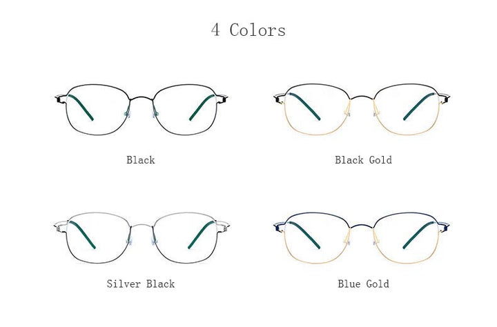 Hdcrafter Unisex Full Rim Round Titanium Screwless Frame Eyeglasses 28618 Full Rim Hdcrafter Eyeglasses