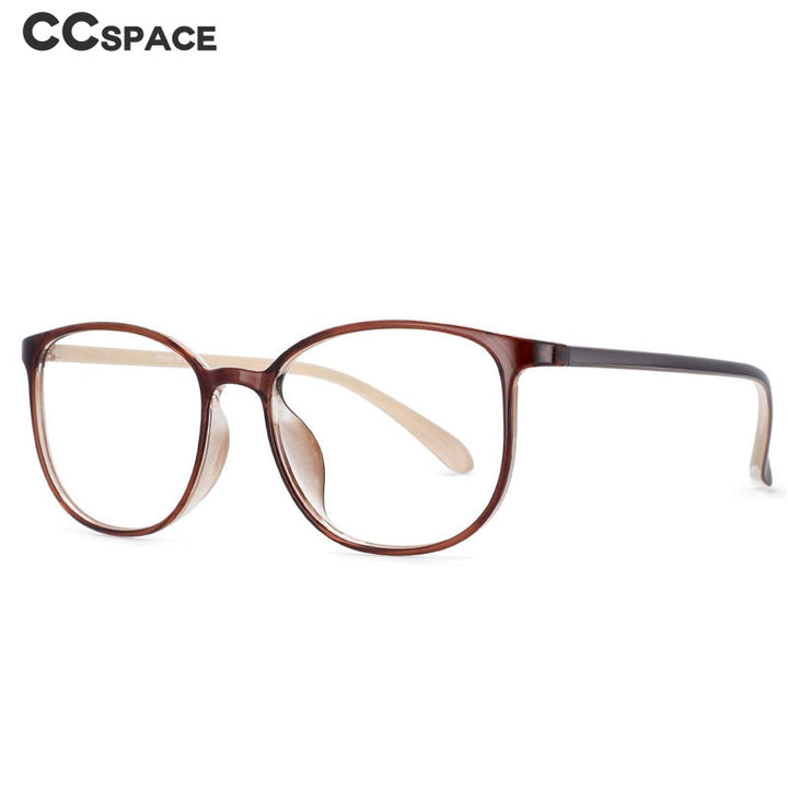 CCspace Unisex Full Rim Round Square Tr 90 Titanium Frame Eyeglasses 53870 Full Rim CCspace