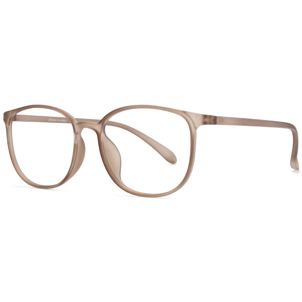 CCspace Unisex Full Rim Round Square Tr 90 Titanium Frame Eyeglasses 53870 Full Rim CCspace Tea
