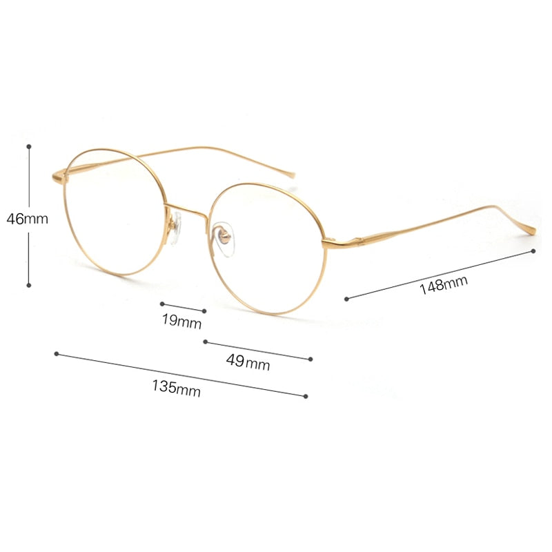 Muzz Unisex Full Rim Round Titanium Frame Eyeglasses 164044 Full Rim Muzz