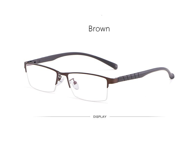Yimaruili Men's Semi Rim Alloy Frame Eyeglasses 89033 Semi Rim Yimaruili Eyeglasses