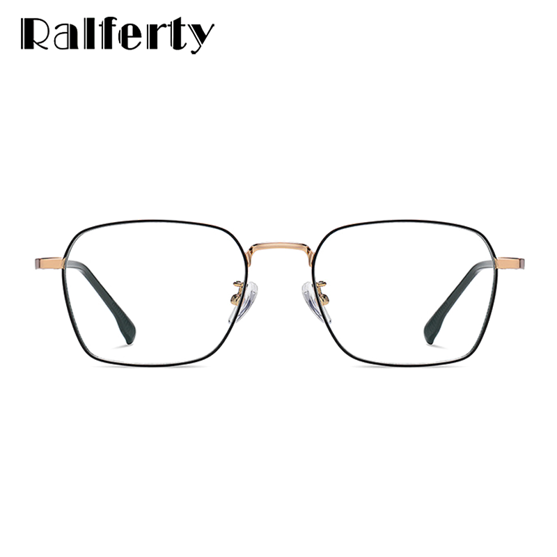 Ralferty Unisex Full Rim Irregular Square Alloy Eyeglasses D220 Full Rim Ralferty