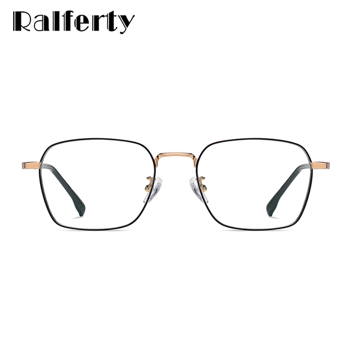 Ralferty Unisex Full Rim Irregular Square Alloy Eyeglasses D220 Full Rim Ralferty
