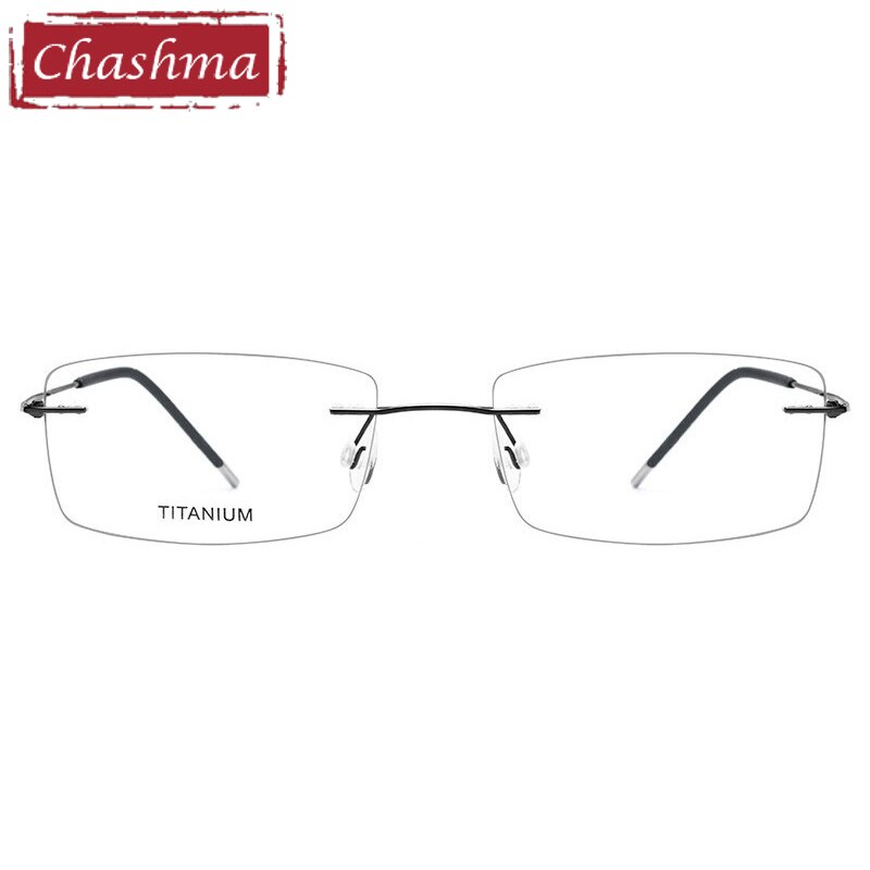 Chashma Men's RImless Rectangle Titanium Eyeglasses 3127 Rimless Chashma