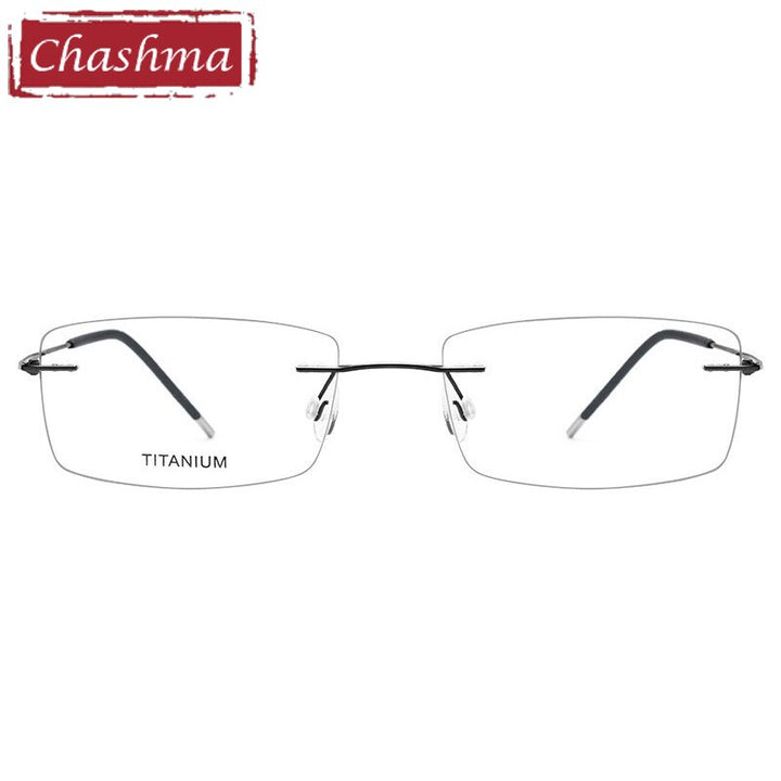 Chashma Men's RImless Rectangle Titanium Eyeglasses 3127 Rimless Chashma