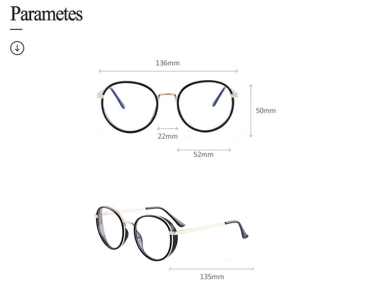 Hotony Women's Full Rim TR 90 Resin Round Frame Eyeglasses 7028 Full Rim Hotony