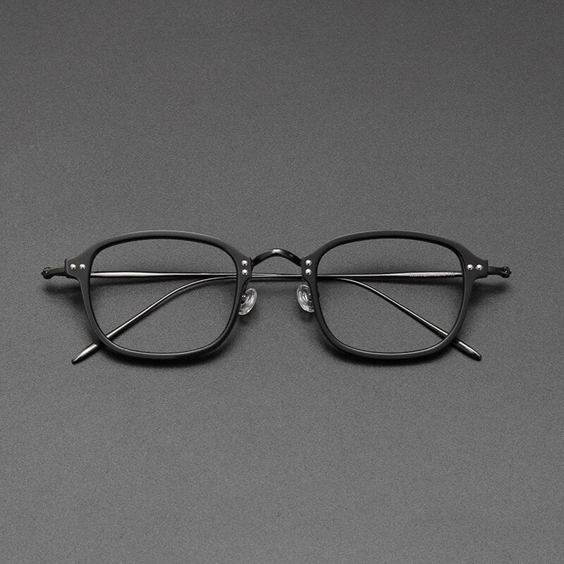 Gatenac Unisex Full Rim Square Titanium Acetate Frame Eyeglasses Gxyj364 Full Rim Gatenac 1