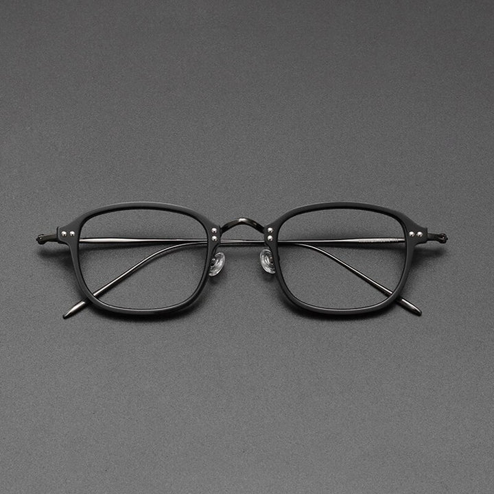 Gatenac Unisex Full Rim Square Titanium Acetate Frame Eyeglasses Gxyj364 Full Rim Gatenac 1