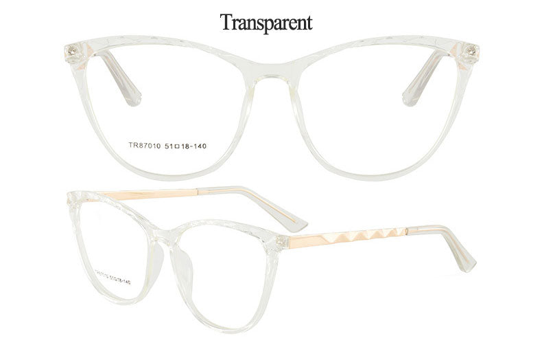Hotony Women's Full Rim TR 90 Resin Round Cat Eye Frame Eyeglasses 7010 Full Rim Hotony