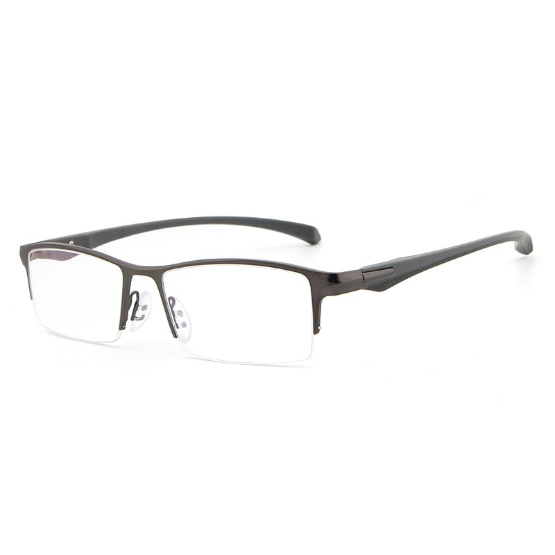 Hdcrafter Men's Semi Rim TR 90 Titanium Rectangle Frame Eyeglasses 9065 Semi Rim Hdcrafter Eyeglasses
