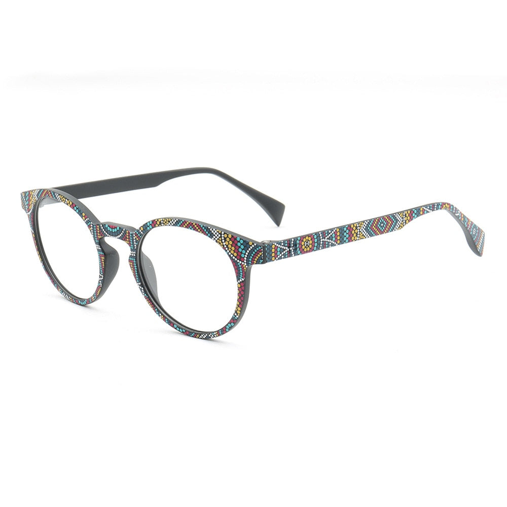 CCspace Unisex Full Rim Round Tr 90 Titanium Frame Eyeglasses 49983 Full Rim CCspace C1