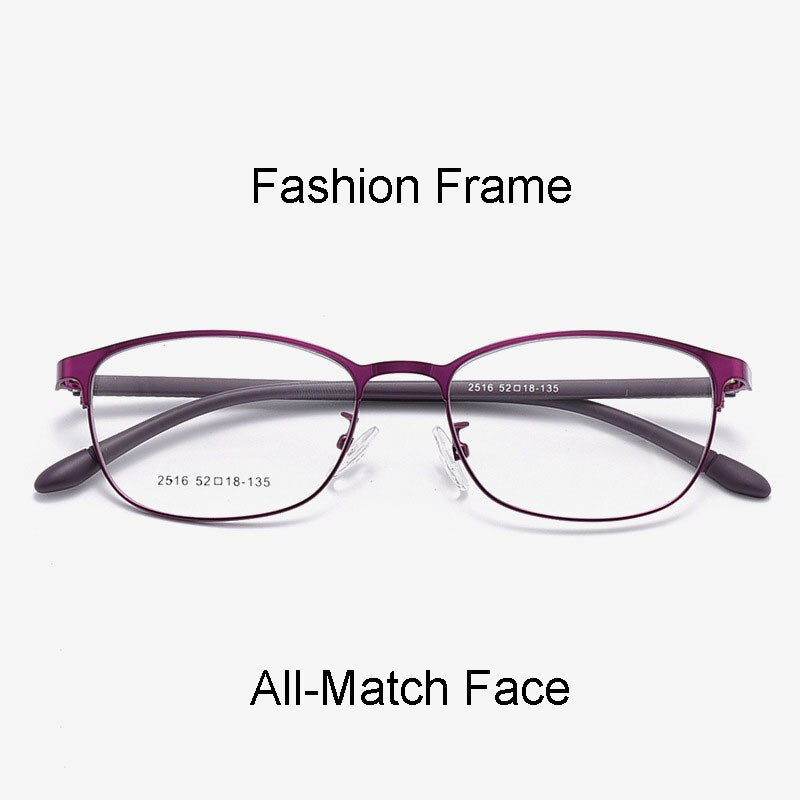 Hotony Unisex Full/Semi Rim Alloy Frame Eyeglasses 2516 Semi Rim Hotony