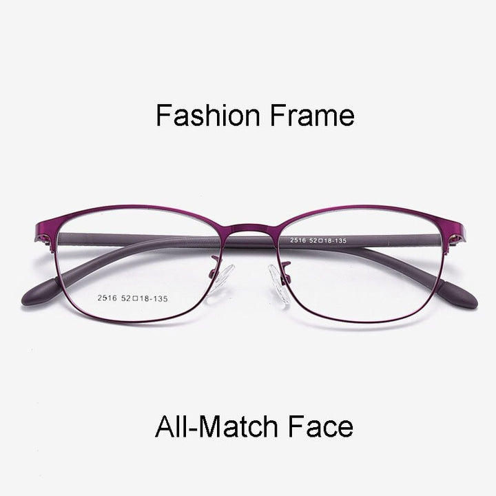 Hotony Unisex Full/Semi Rim Alloy Frame Eyeglasses 2516 Semi Rim Hotony