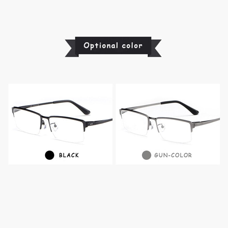 Hotochki Men's Semi Rim Square Alloy Frame Eyeglasses 119 Semi Rim Hotochki
