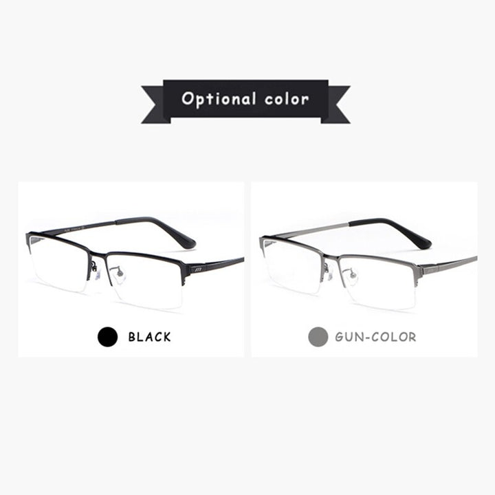 Hotochki Men's Semi Rim Square Alloy Frame Eyeglasses 119 Semi Rim Hotochki