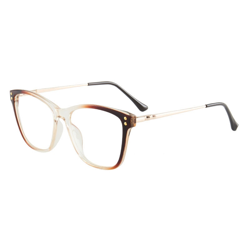 Hotony Women's Full Rim TR 90 Resin Cat Eye Frame Eyeglasses 7032 Full Rim Hotony TeaBrown