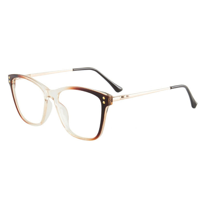 Hotony Women's Full Rim TR 90 Resin Cat Eye Frame Eyeglasses 7032 Full Rim Hotony TeaBrown